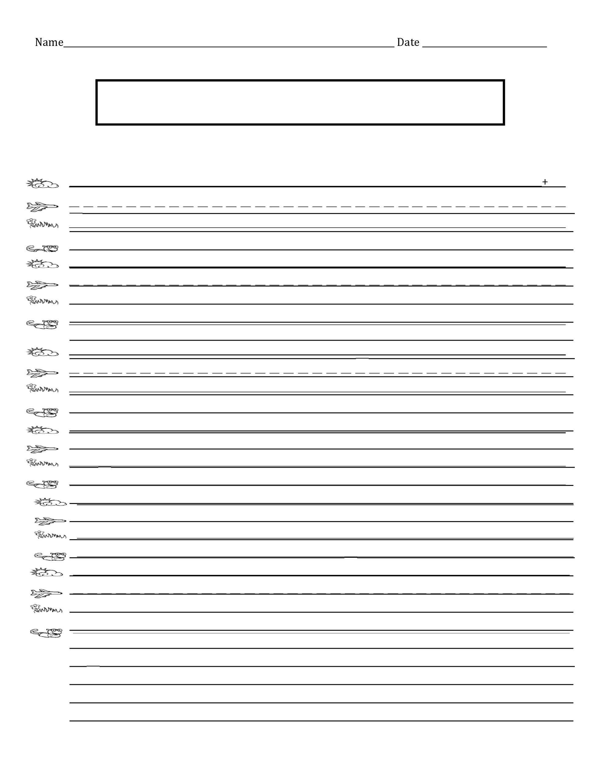 32 Printable Lined Paper Templates ᐅ Templatelab for Double Line Handwriting Paper Printable