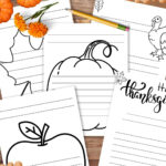 5 Thanksgiving Writing Papers, Lined Paper, Printable Stationery Intended For Thanksgiving Lined Paper Printable