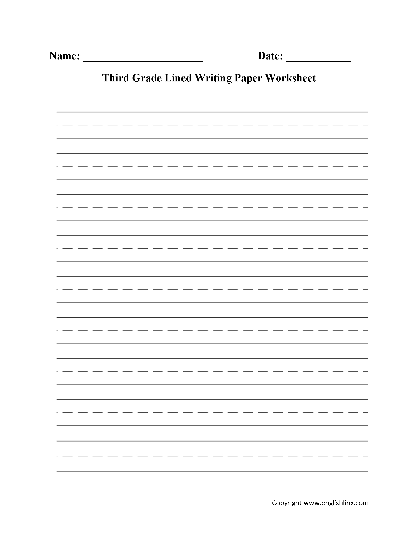 7 Handwriting Paper Ideas | Handwriting Paper, Lined Writing Paper with 3rd Grade Lined Paper Printable