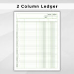 Accounting Ledger. 2 6 Columns Ledger. Columnar Paper. Digital Ledger  Paper. Printable Pdf Ledger Sheets. Small Business Ledger Book Within 2 Column Ledger Paper Printable