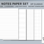 Basic Notes Paper Set | Hp Classic Printable Happy Planner Inserts Inside Lined Paper Printable Hp