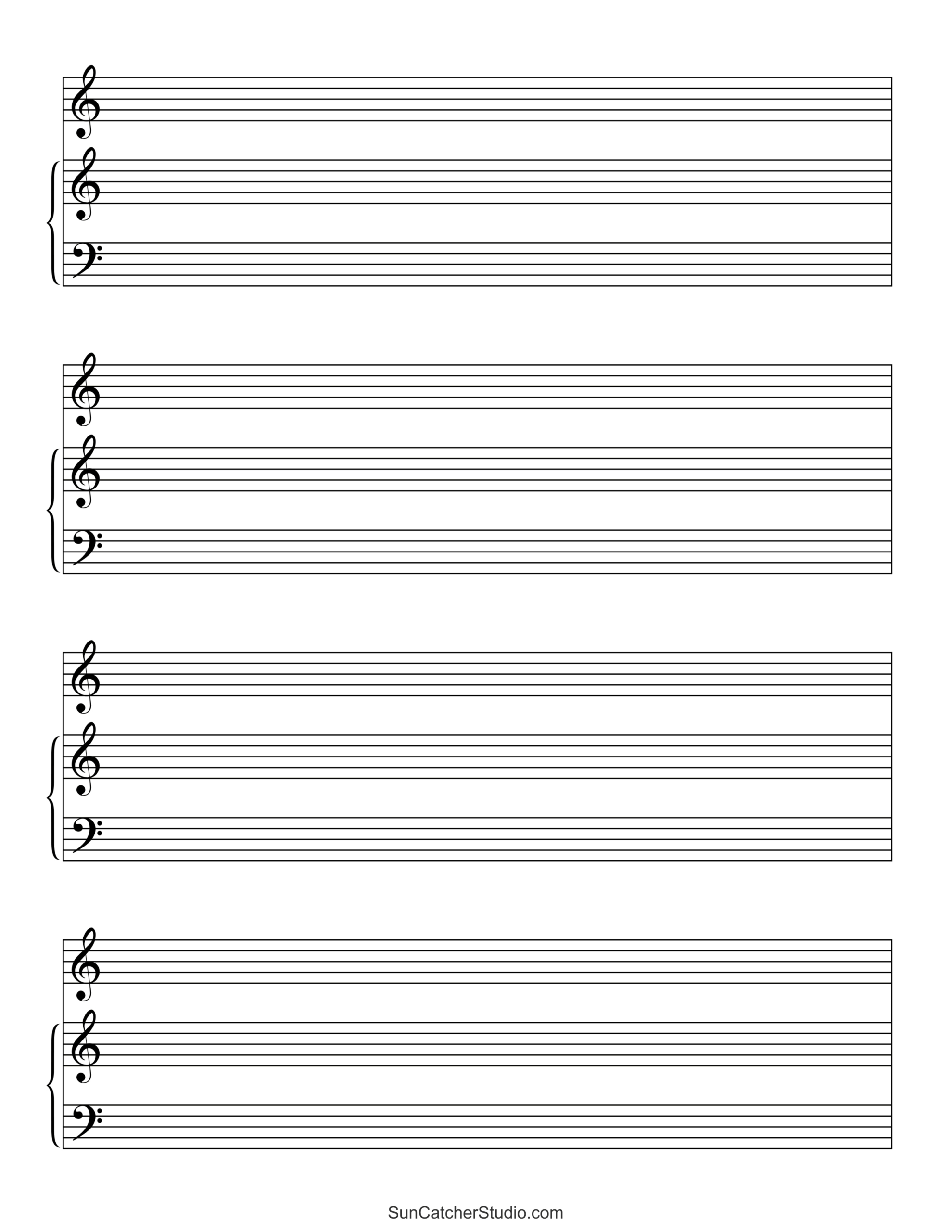 Blank Sheet Music (Free Printable Staff Paper) – Free Printables pertaining to Printable Lined Music Paper