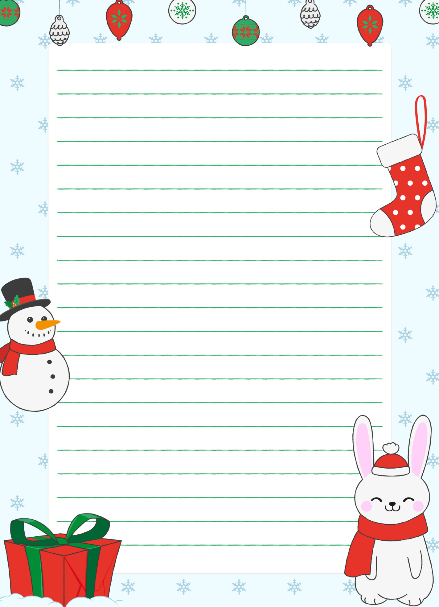 Christmas Holiday Lined Paper Free Google Docs Template - Gdoc.io for Christmas Lined Paper Free Printable