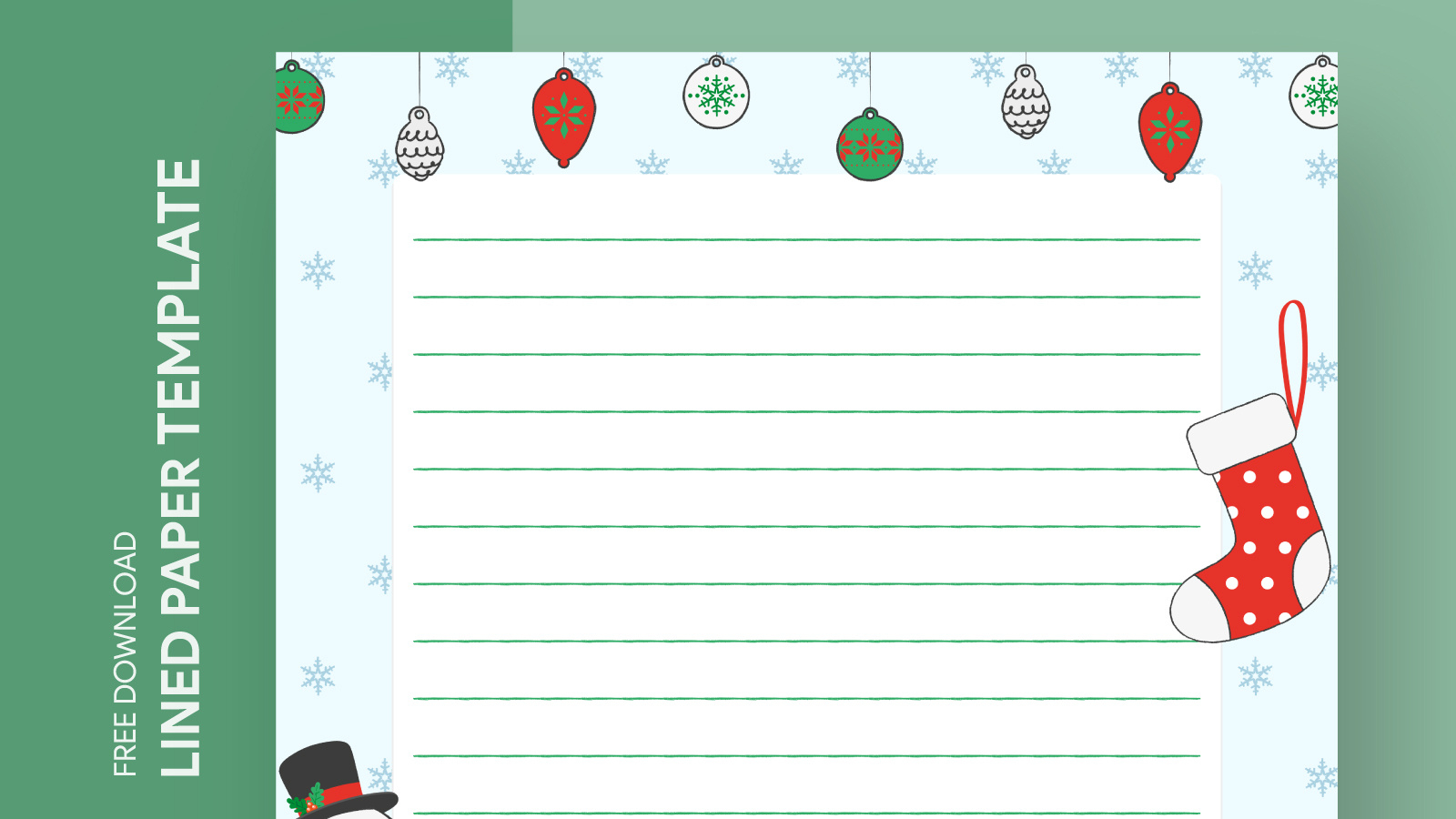 Christmas Holiday Lined Paper Free Google Docs Template - Gdoc.io pertaining to Printable Lined Holiday Paper