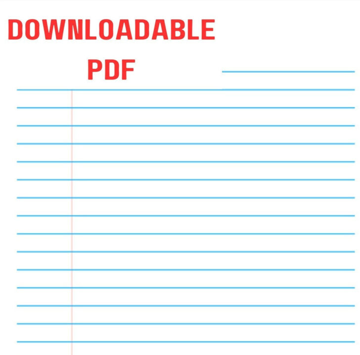 Printable Lined 9.75×7.5 Paper