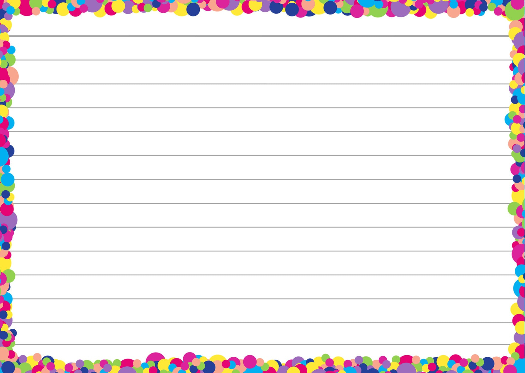 Confetti Flashcards A6 - Flashcards And Stationery in Ks2 Colorful Lined Paper Printable