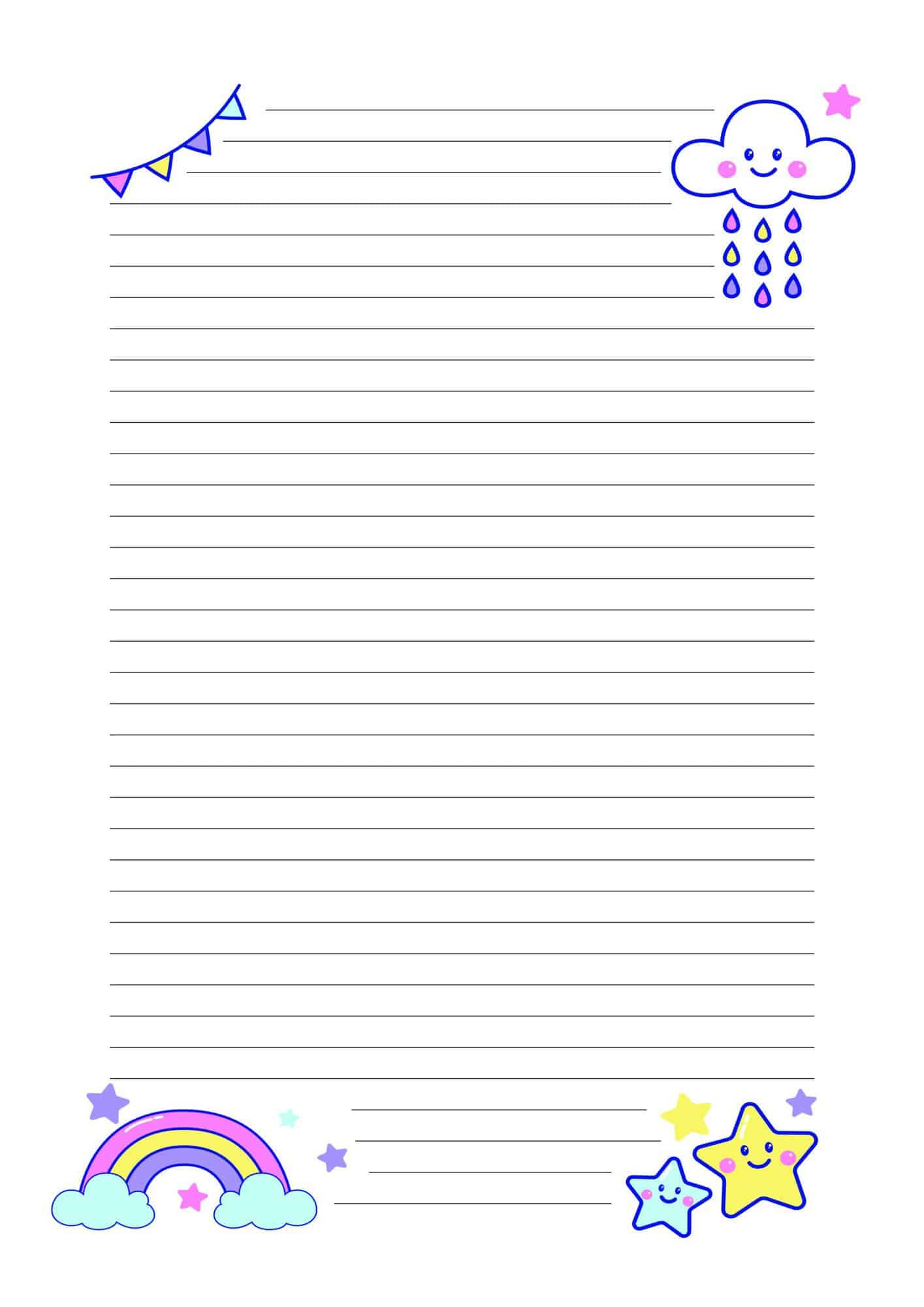 Cute Lined Paper Printable (13 Free Designs) | The Pink Craft Box inside Cute Printable Lined Paper