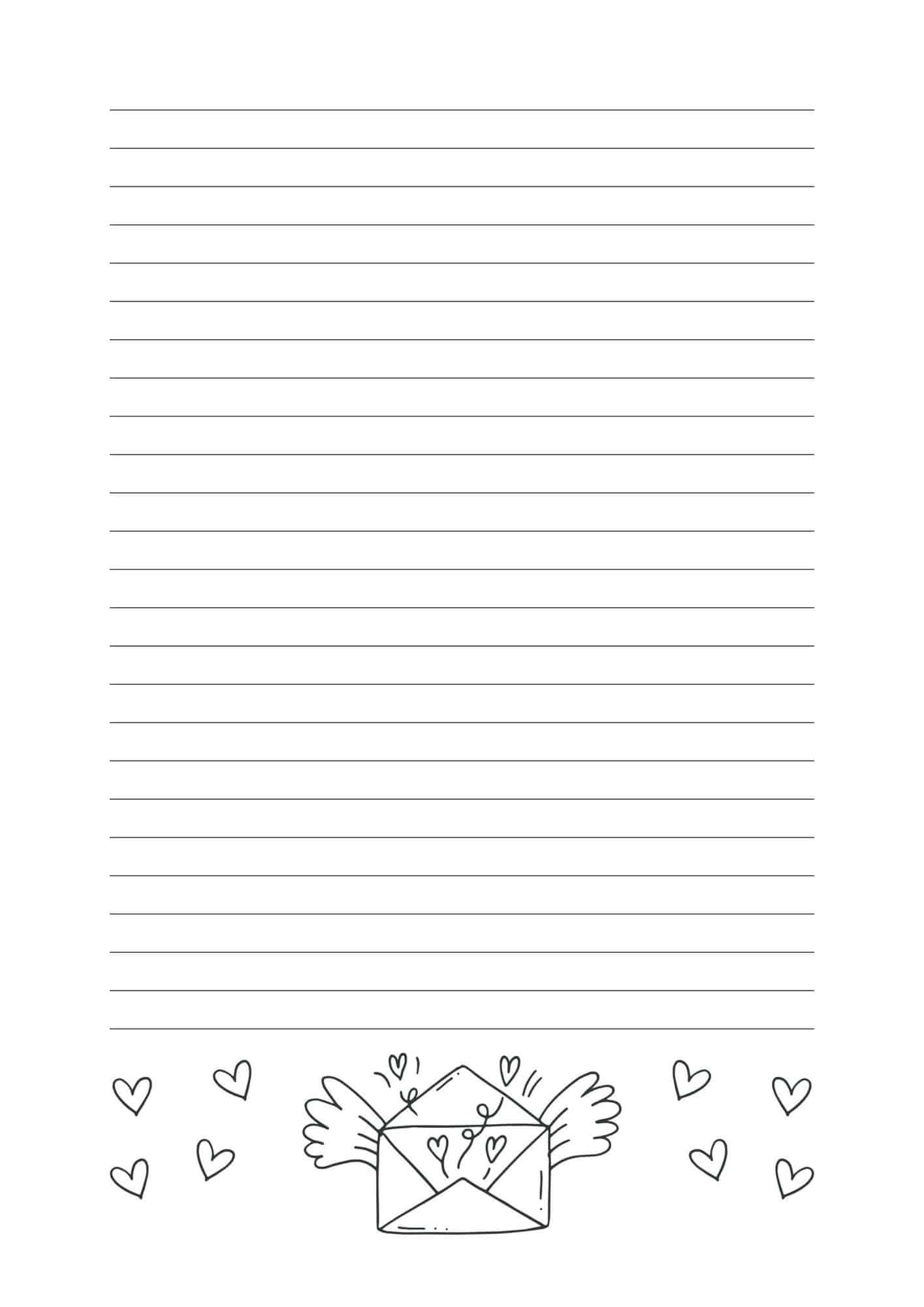 Cute Lined Paper Printable (13 Free Designs) | The Pink Craft Box regarding Black And White Heart Lined Paper Printable