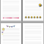 Cute Lined Paper Printable (13 Free Designs) | The Pink Craft Box Regarding Free Colored Paper Template Printable