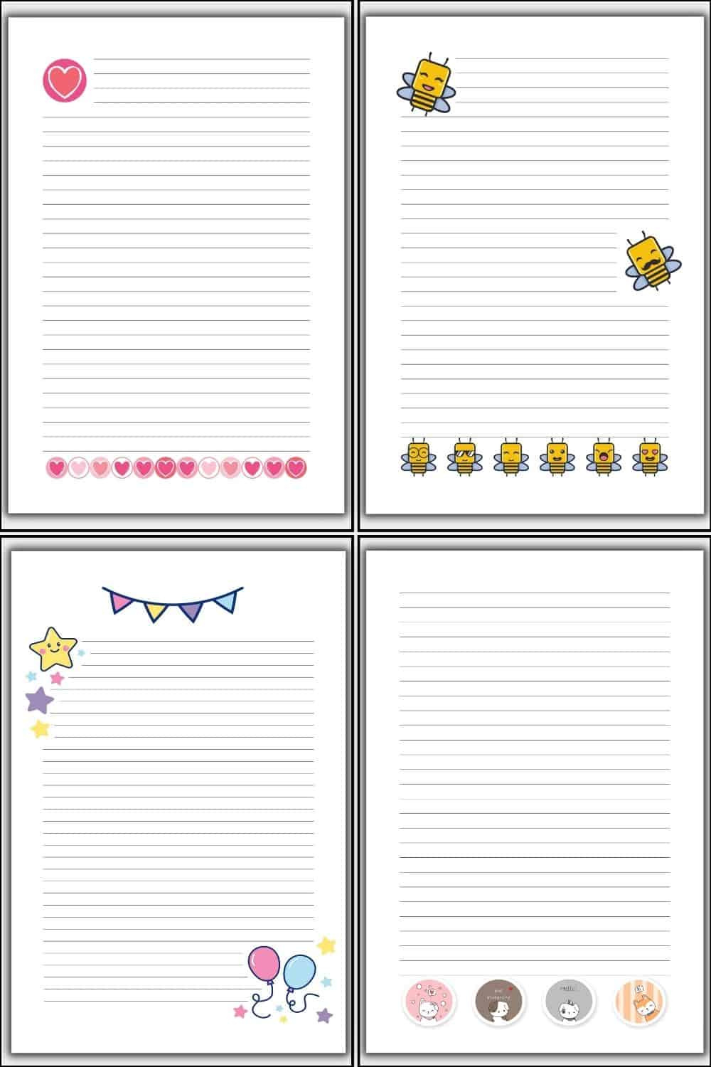 Cute Lined Paper Printable (13 Free Designs) | The Pink Craft Box regarding Free Colored Paper Template Printable