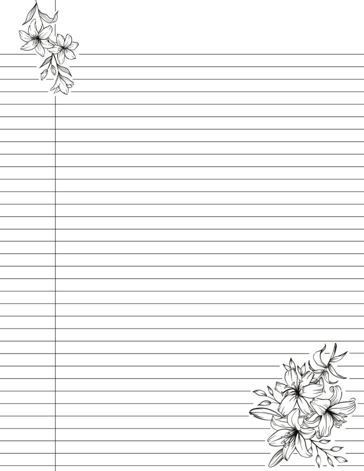Printable Pretty Lined Paper