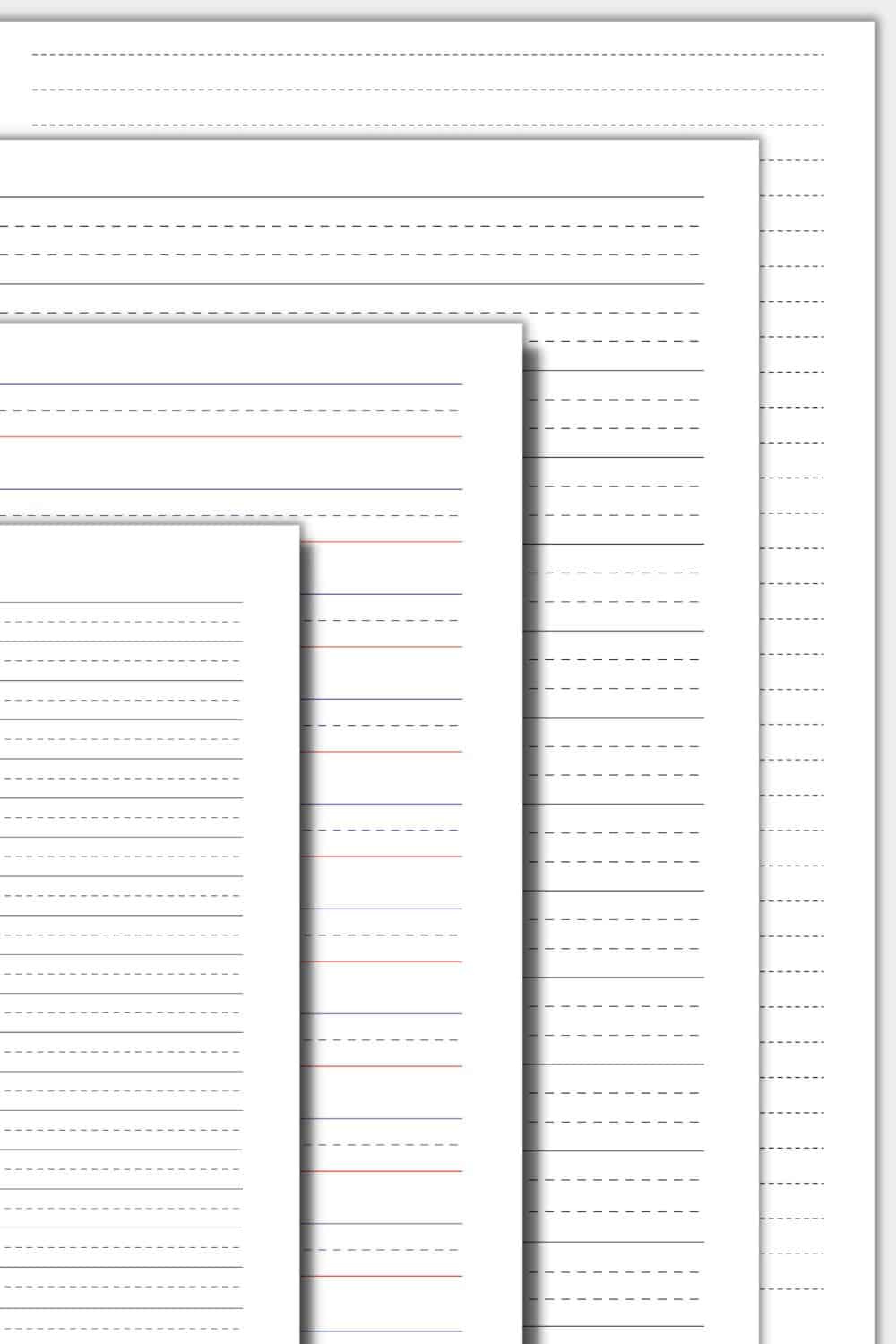 Dotted Lined Paper (Printable) | The Pink Craft Box throughout Printable Wide Ruled Paper With Dotted Lines