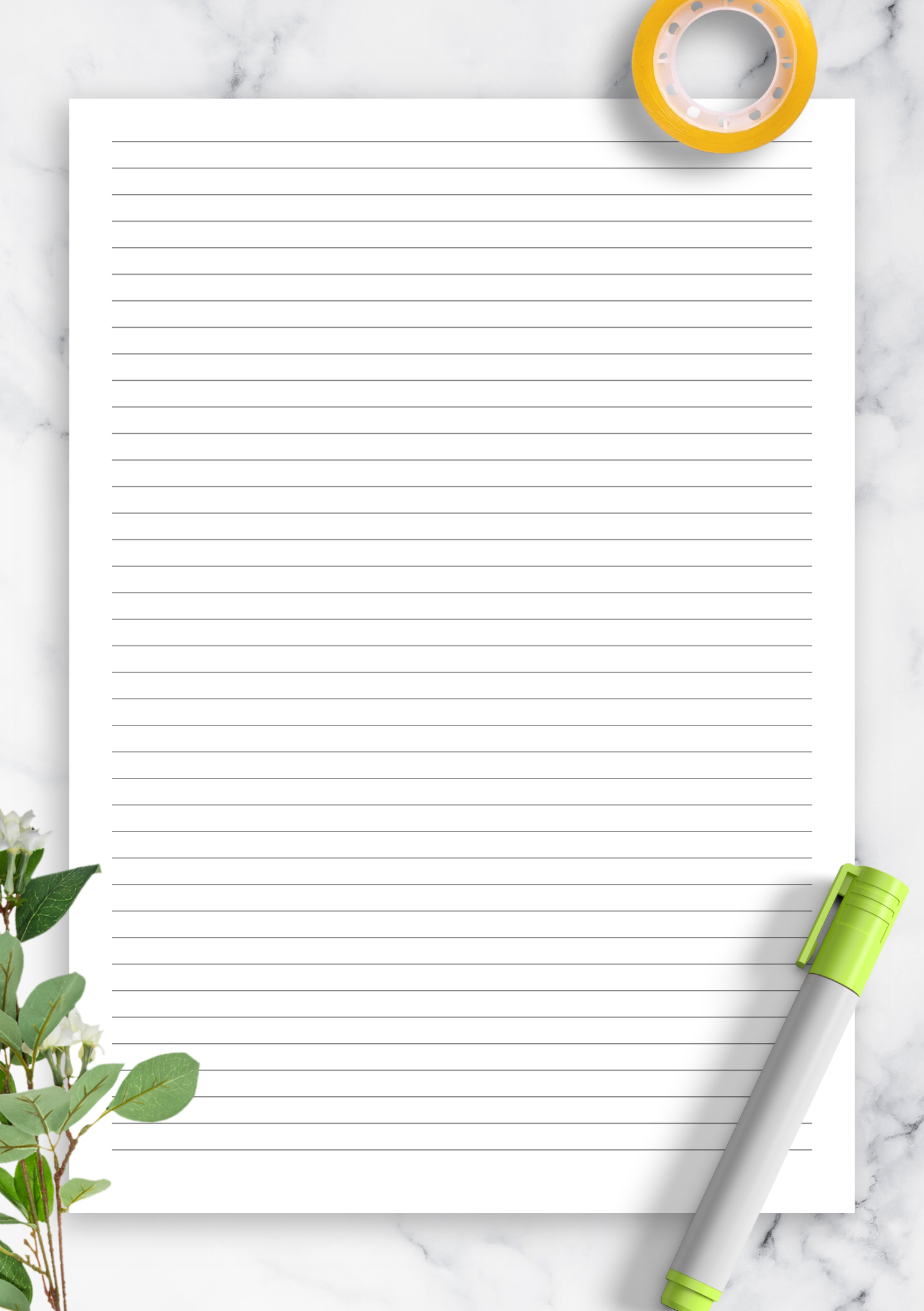 Download Printable Lined Paper Template 5Mm Pdf with Lined Paper with Semi-Transparent Color Background Printable