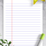 Download Printable Lined Paper Template   Wide Ruled 8.7Mm Blue Pdf Intended For Wide Ruled Printable Lined Paper