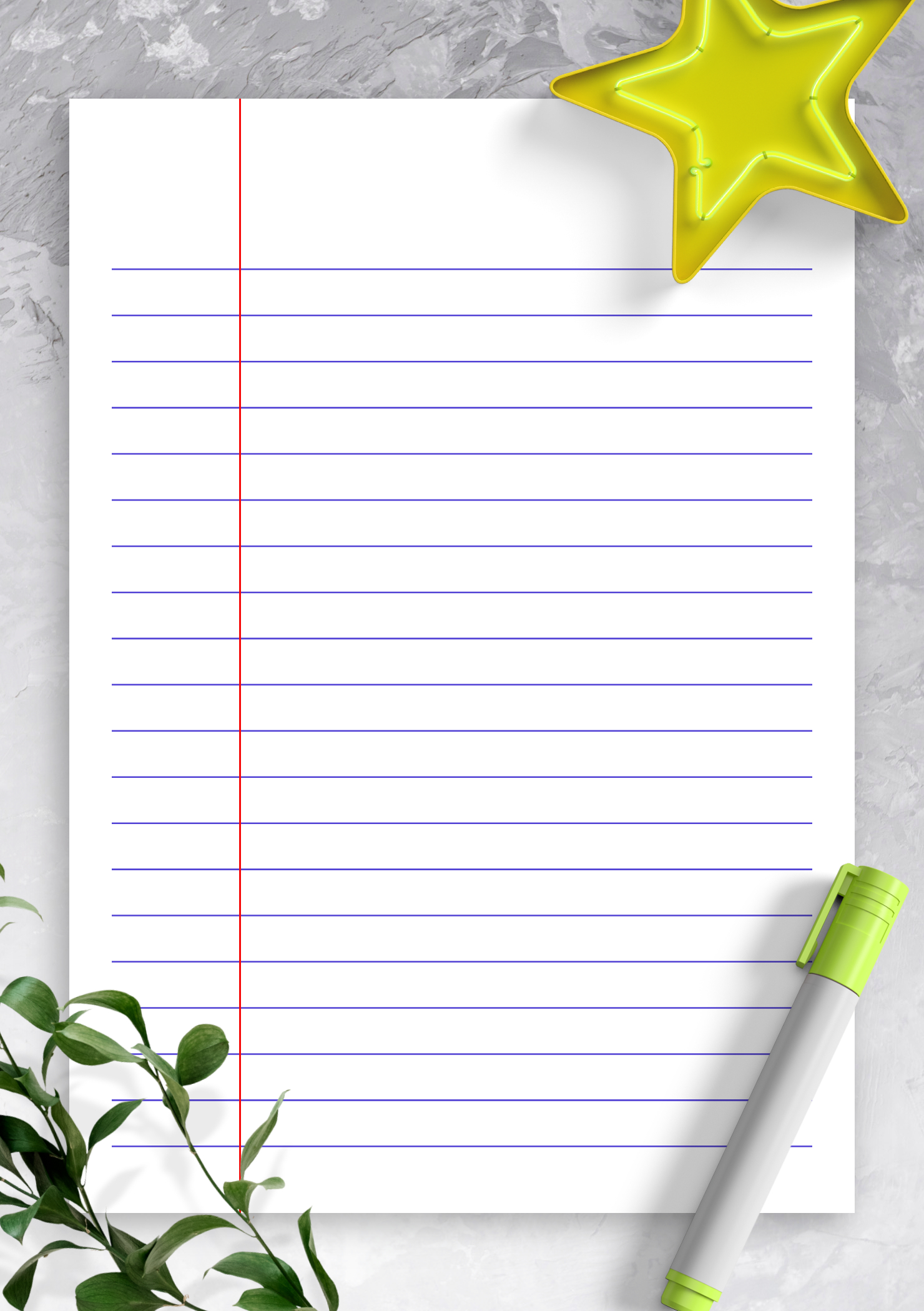 Download Printable Lined Paper Template - Wide Ruled 8.7Mm Blue Pdf intended for Wide Ruled Printable Lined Paper