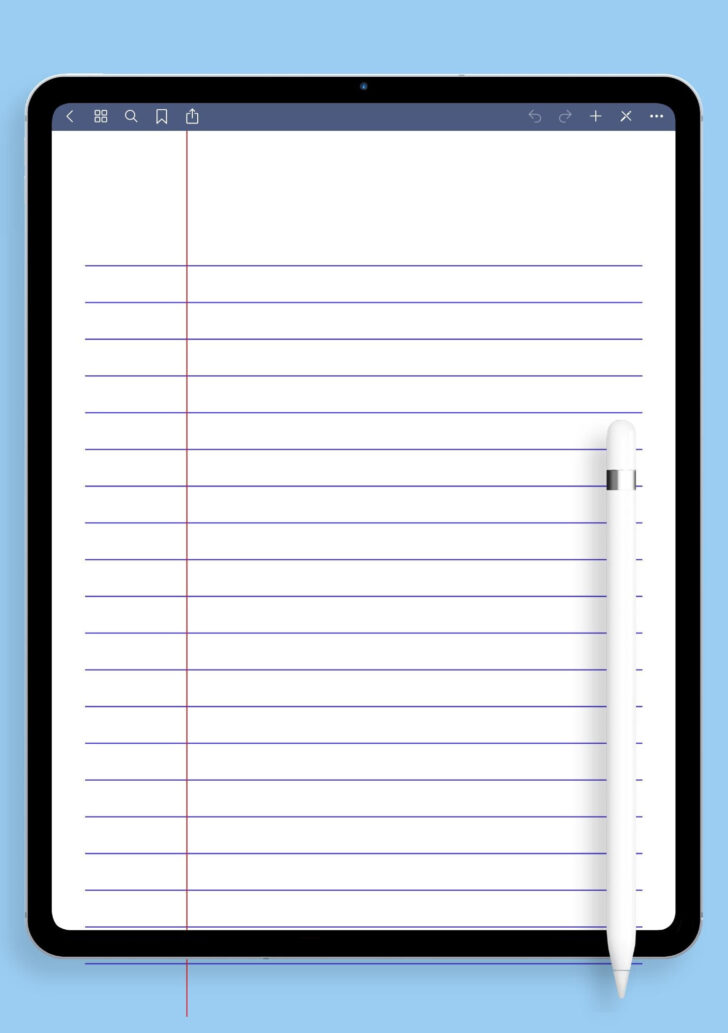 Lined Paper Printable Wide Ruled