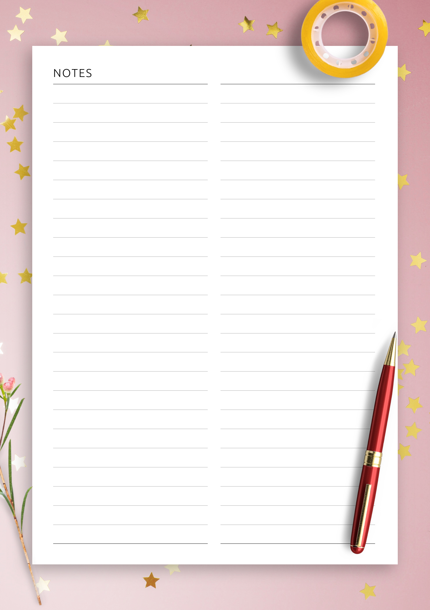 Download Printable Ruled Grid 2-Column Pdf pertaining to Printable Two Column Lined Paper