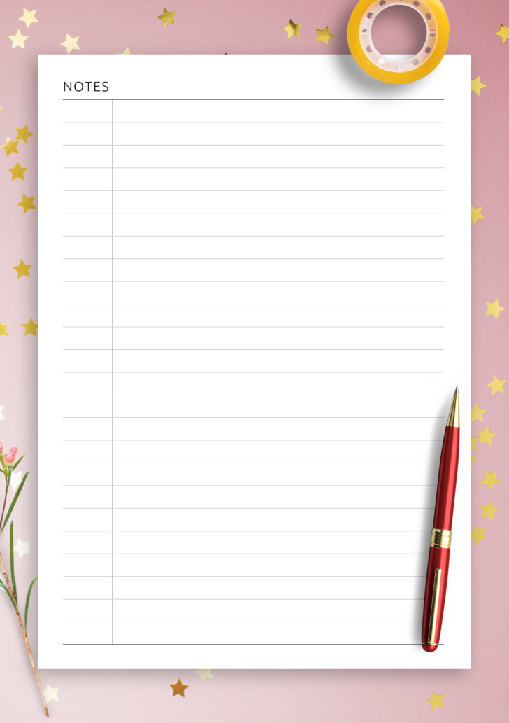 Lined Paper with Margin Printable