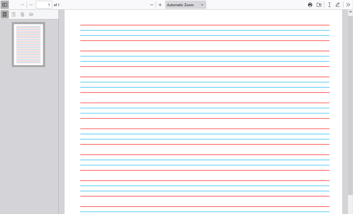 English 4 Line Sheet (Pdf) | Graph Paper Page with Four Line Writing Paper Printable