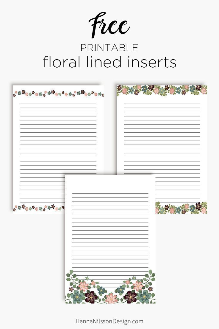 Fancy Floral Lined Planner Printable pertaining to Happy Planner Lined Paper Printable