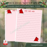 Festive Holiday Stationery Set   Santa Hat Printable Paper For Intended For Printable Lined Holiday Paper