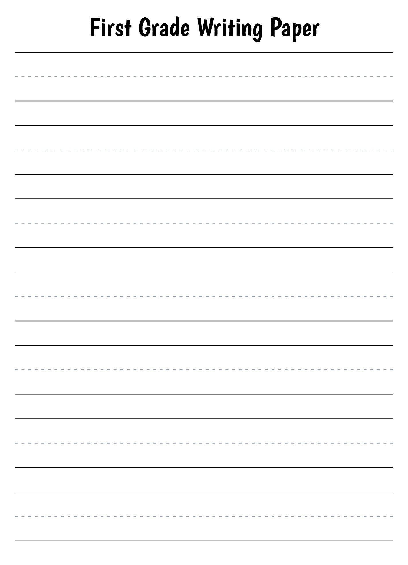 First Grade Lined Paper Free Google Docs Template - Gdoc.io regarding Kindergarten Printable Lined Paper