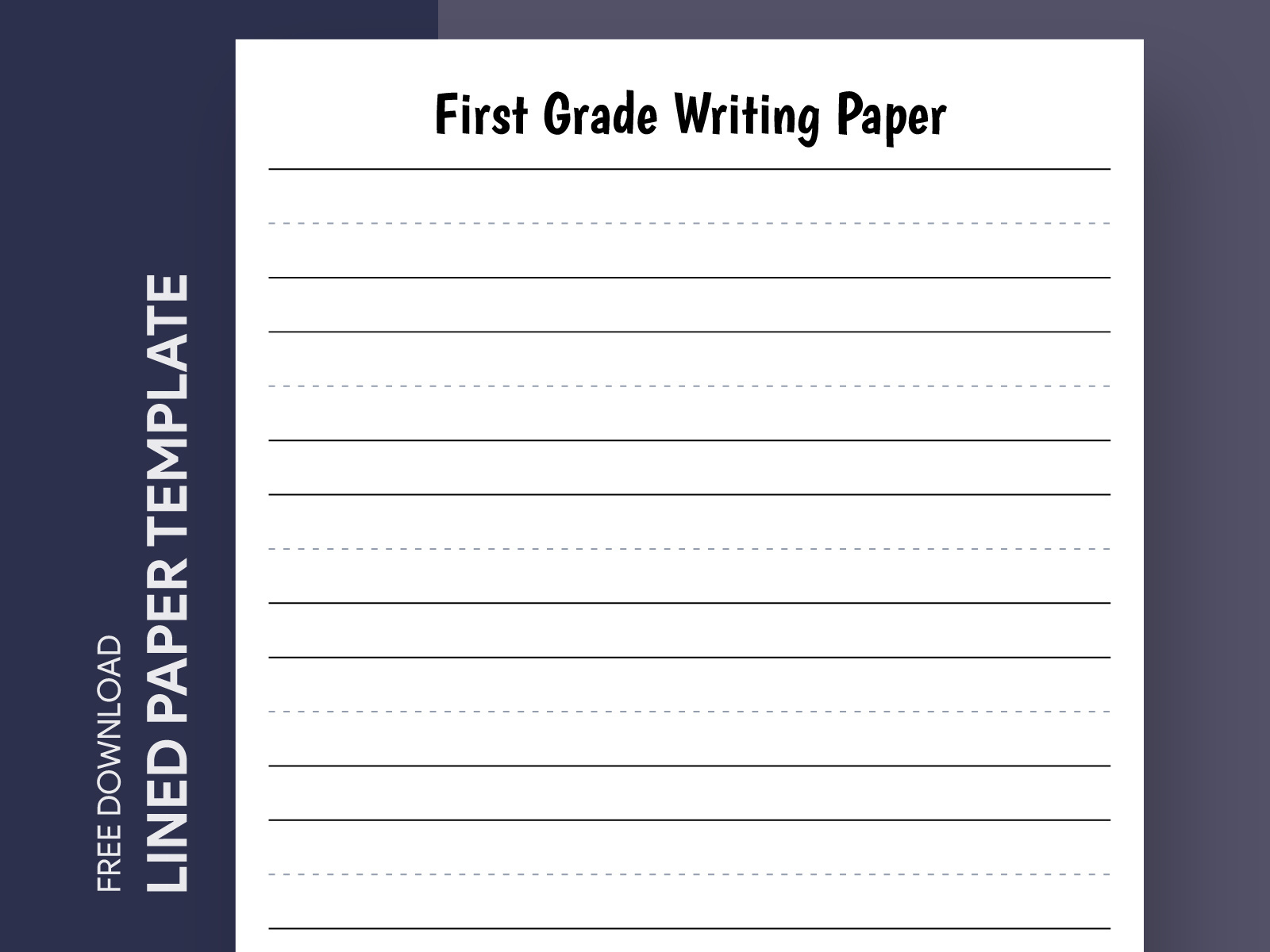 First Grade Lined Paper Free Google Docs Templategdoc On Dribbble inside 1st Grade Lined Paper Printables