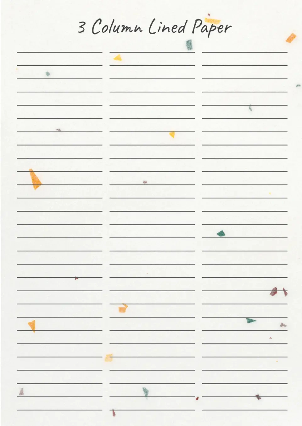 Free 3 Column Lined Paper Template For Google Docs throughout 3 Lined Paper Free Printable