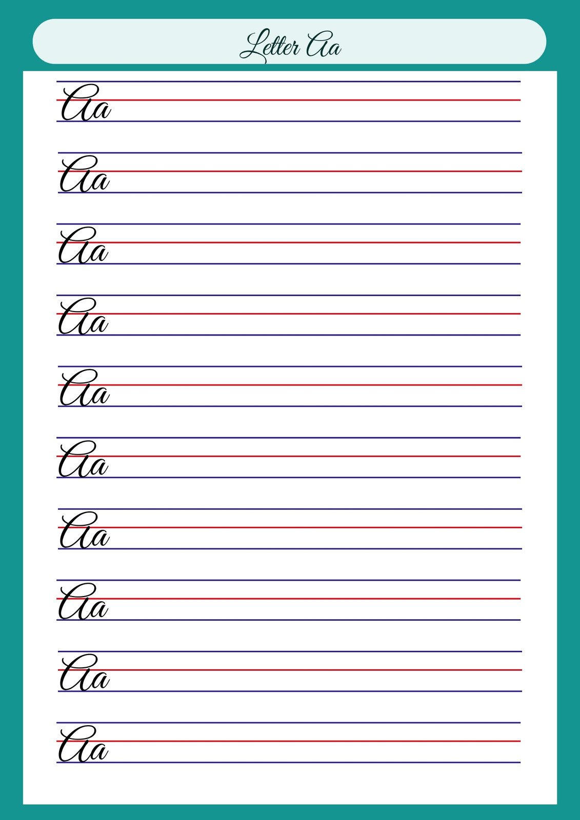 Free And Customizable Cursive Templates | Canva intended for Printable Cursive Lined Paper