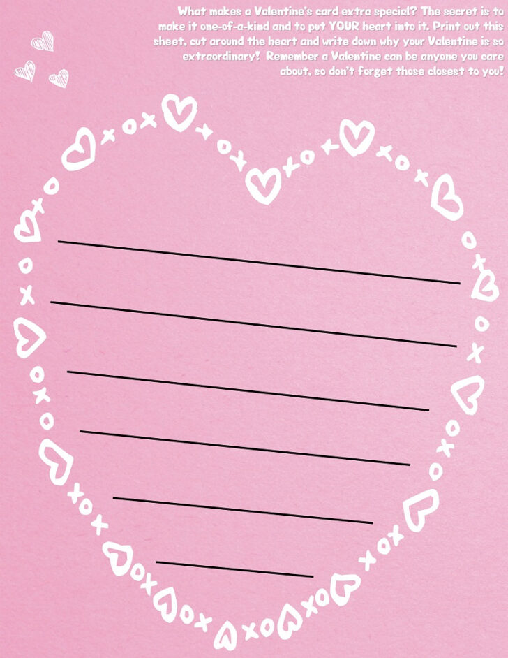 Printable Lined Paper with Hearts