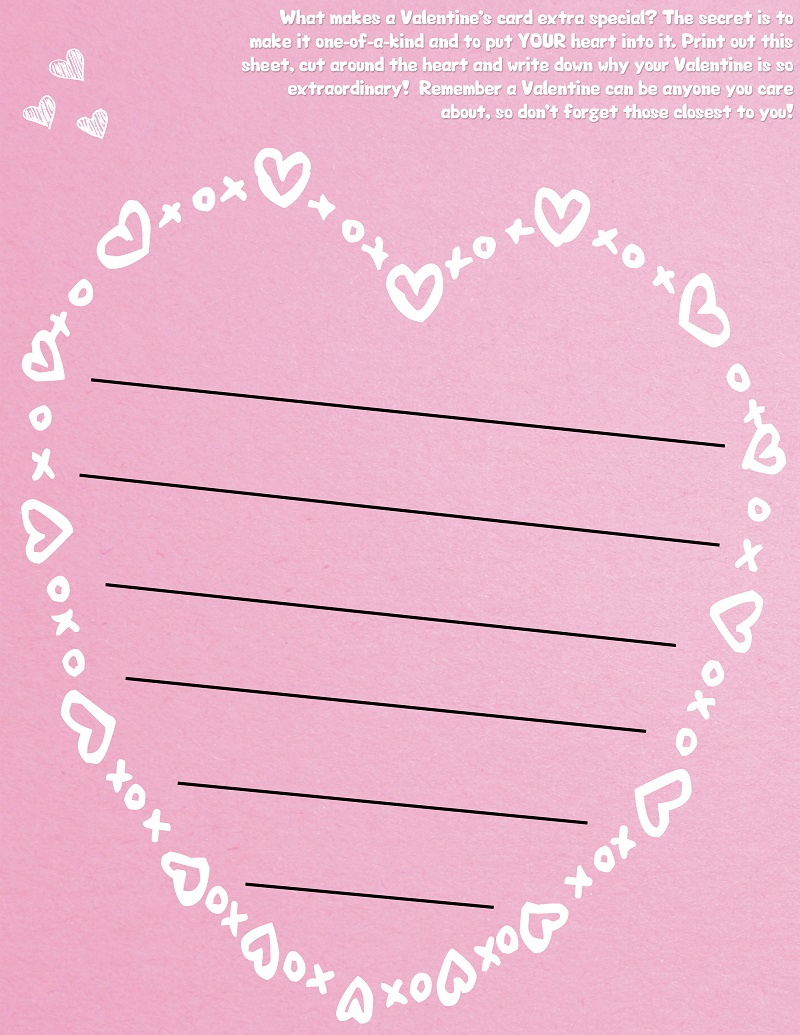Free Heart Shaped Valentine&amp;#039;S Day Lined Paper Template for Printable Lined Paper with Hearts