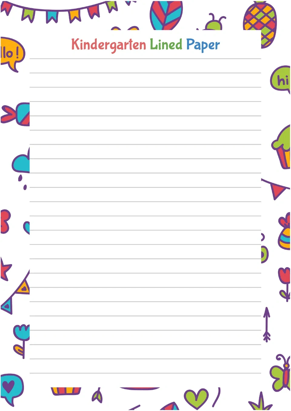 Free Kindergarten Lined Paper Template For Google Docs with Kindergarten Lined Printable Paper