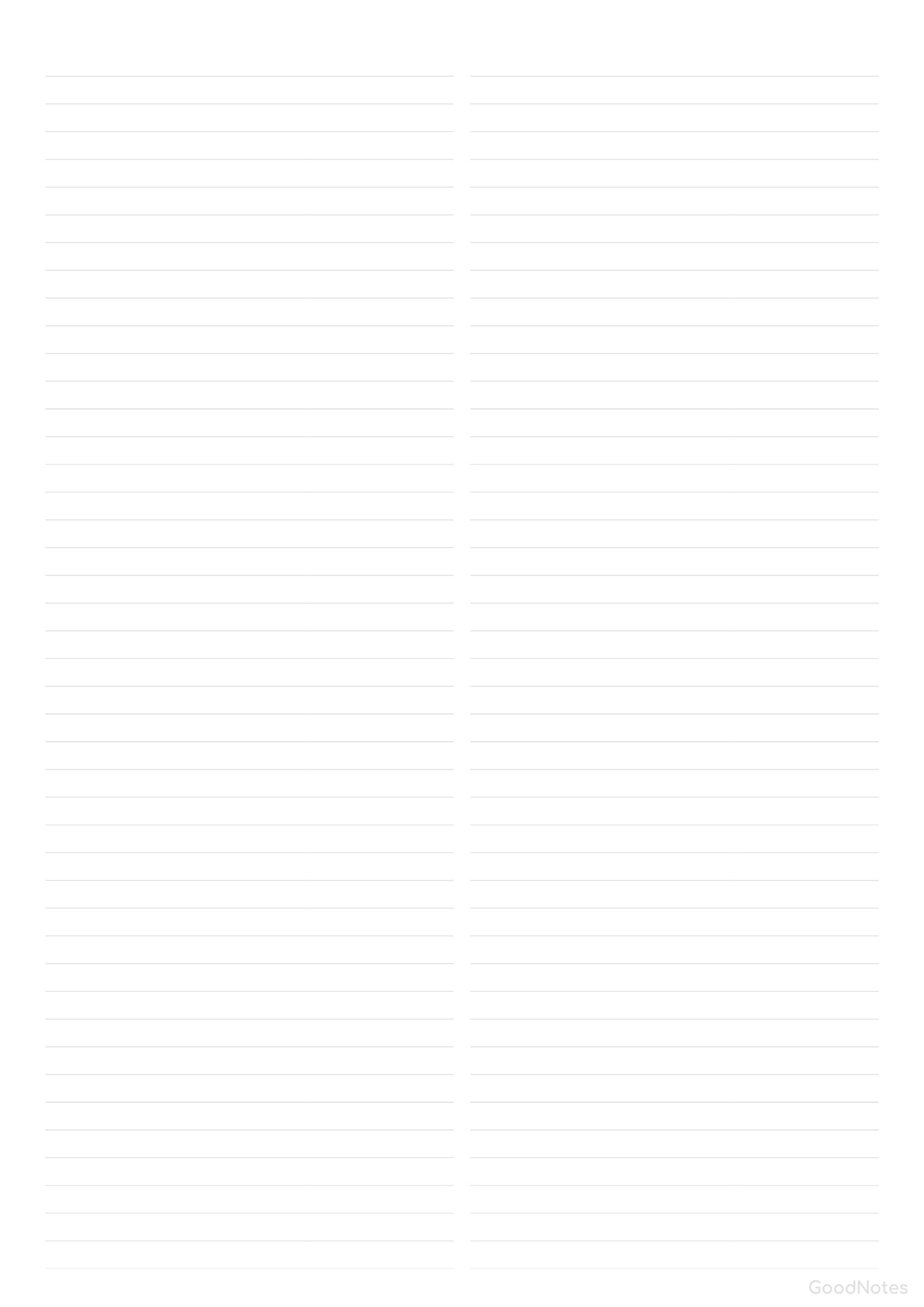 Free Lined Paper Template | Goodnotes throughout Lined Paper Split Into Two Columns Printable