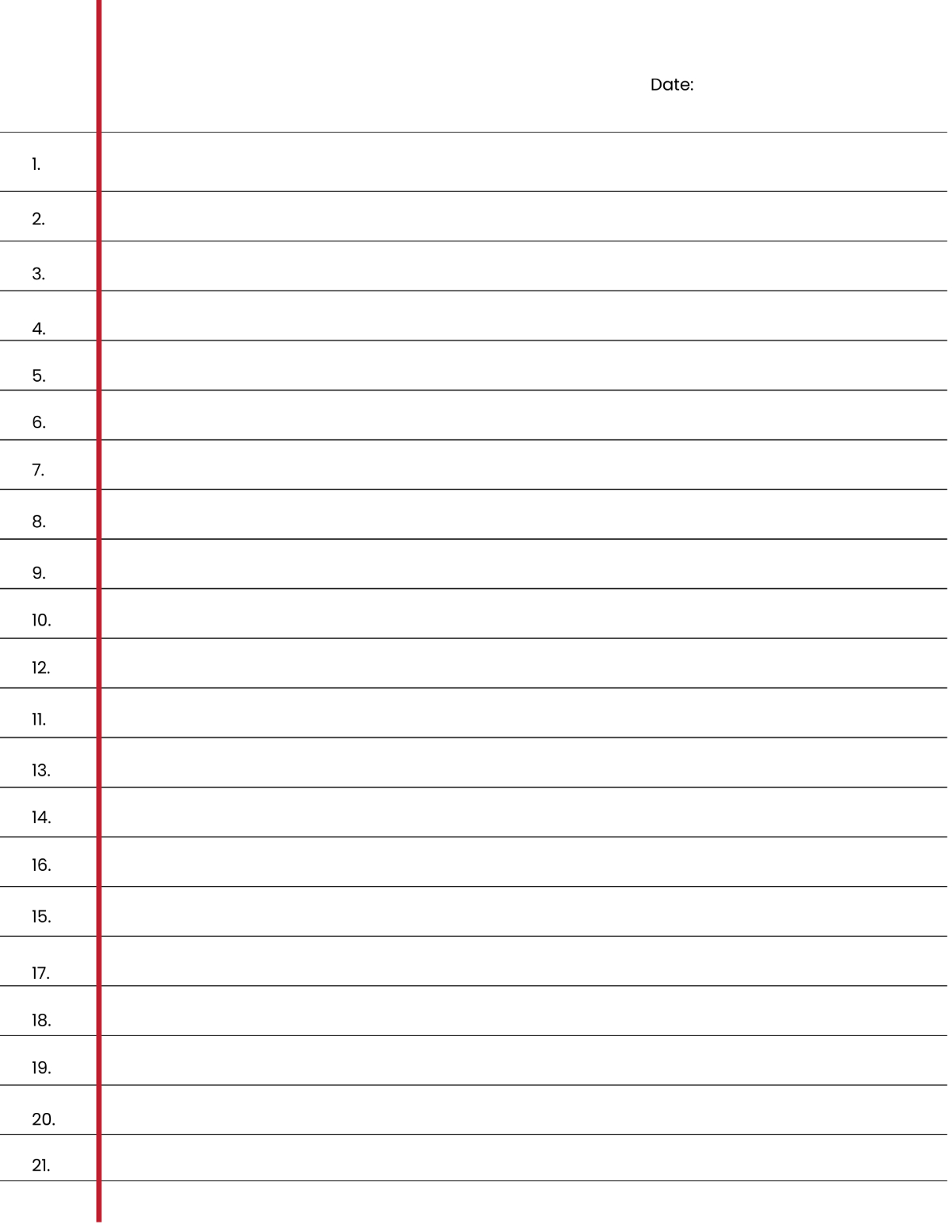 Free Numbered Lined Paper Template To Edit Online pertaining to Free Printable Numbered Lined Paper