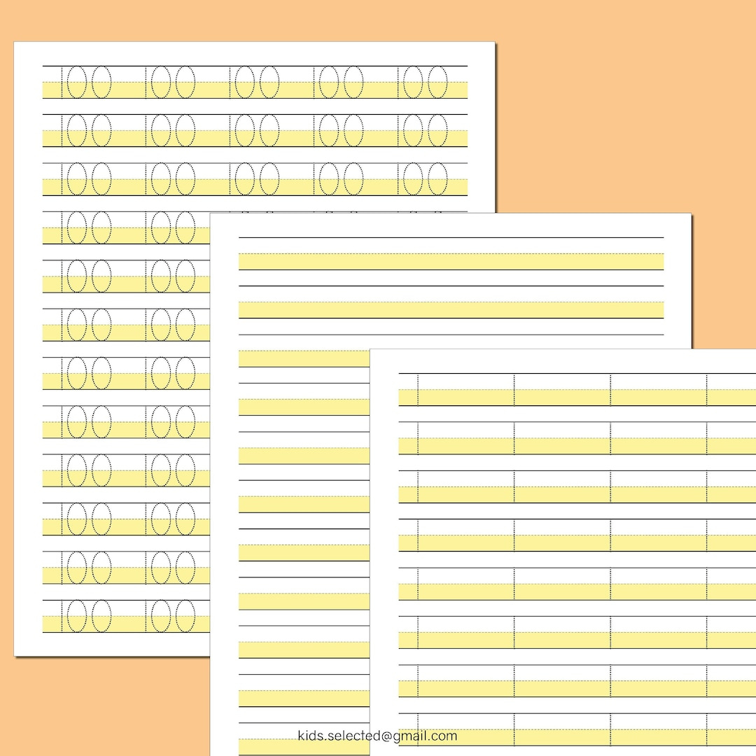 Free Printable Beginner Writing Paper - 200 Sheets Yellow throughout Highlighted Lined Paper Printable