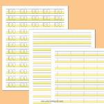 Free Printable Beginner Writing Paper   200 Sheets Yellow Within Printable Highlighted Lined Paper