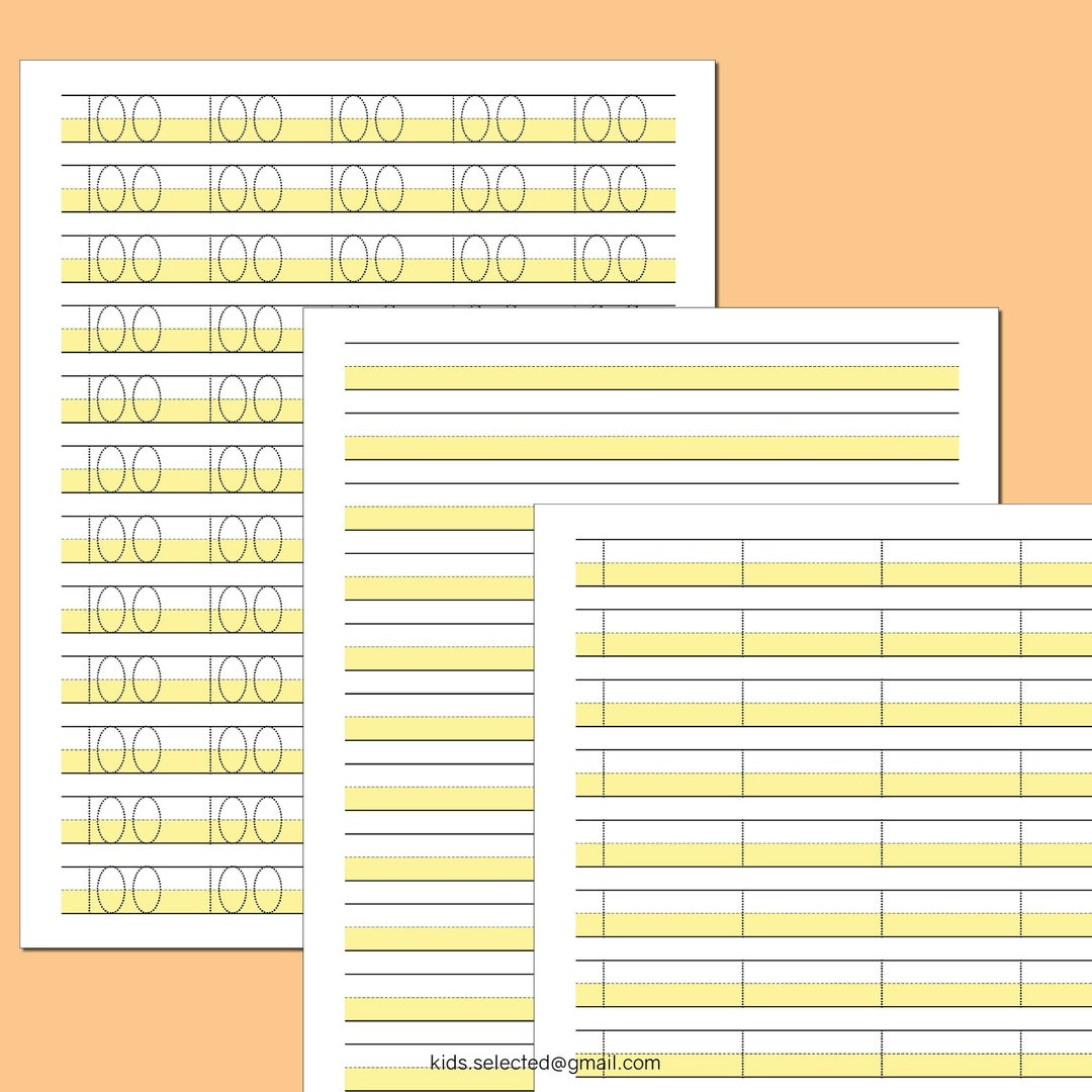 Free Printable Beginner Writing Paper - 200 Sheets Yellow within Printable Highlighted Lined Paper