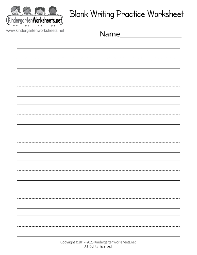 Free Printable Blank Writing Practice Worksheet with Lined Paper For Kindergarten Free Printable