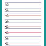 Free Printable Cursive Writing Worksheet Templates | Canva With Regard To Printable Lined Paper For Cursive Writing Practice