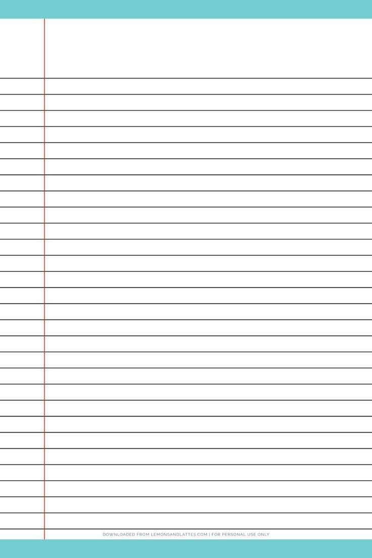 Free Printable Lined Notebook Paper within Printable Blank Paper With Lines
