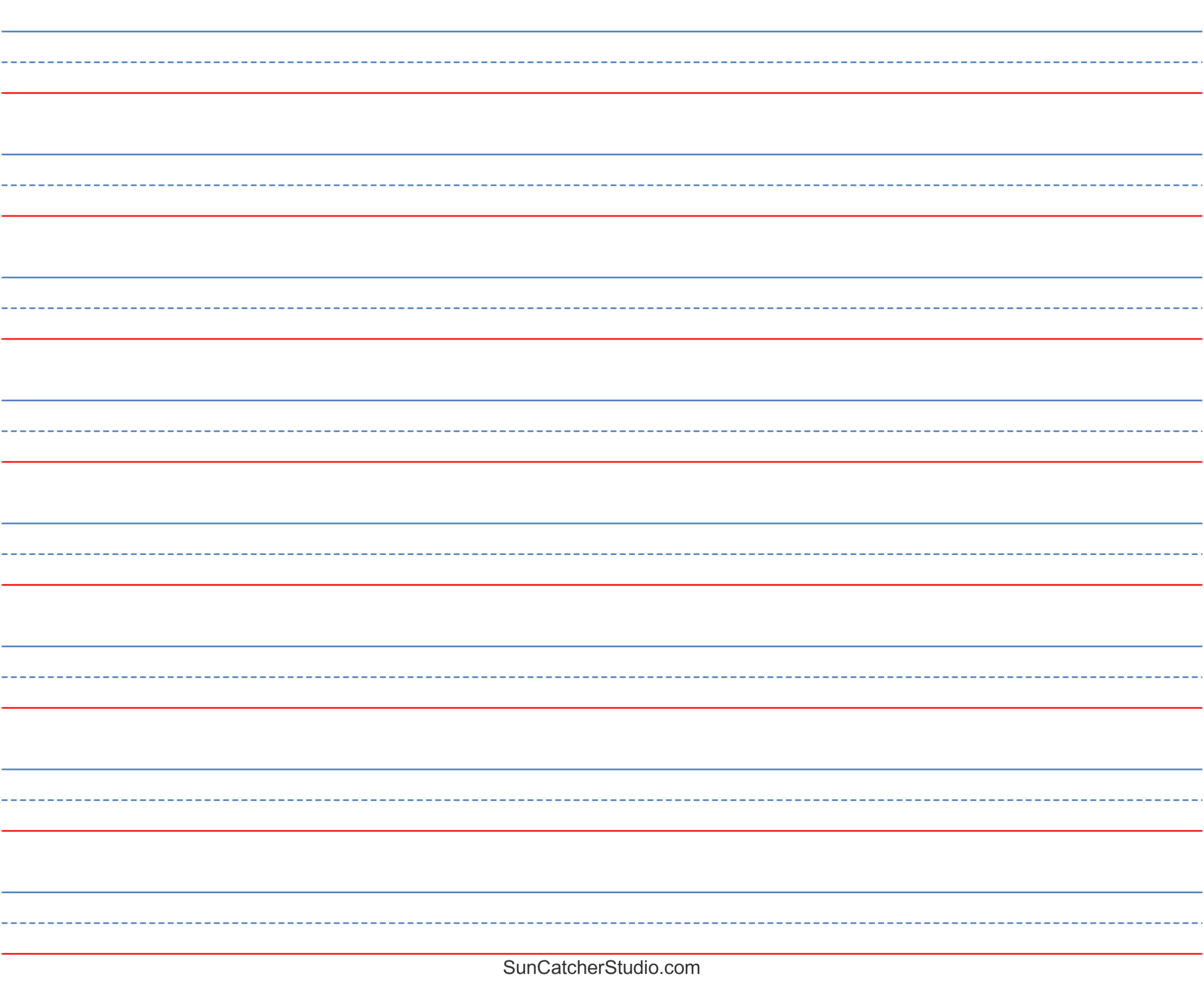 Free Printable Lined Paper (Handwriting, Notebook Templates inside Landscape Lined Paper Template Printable