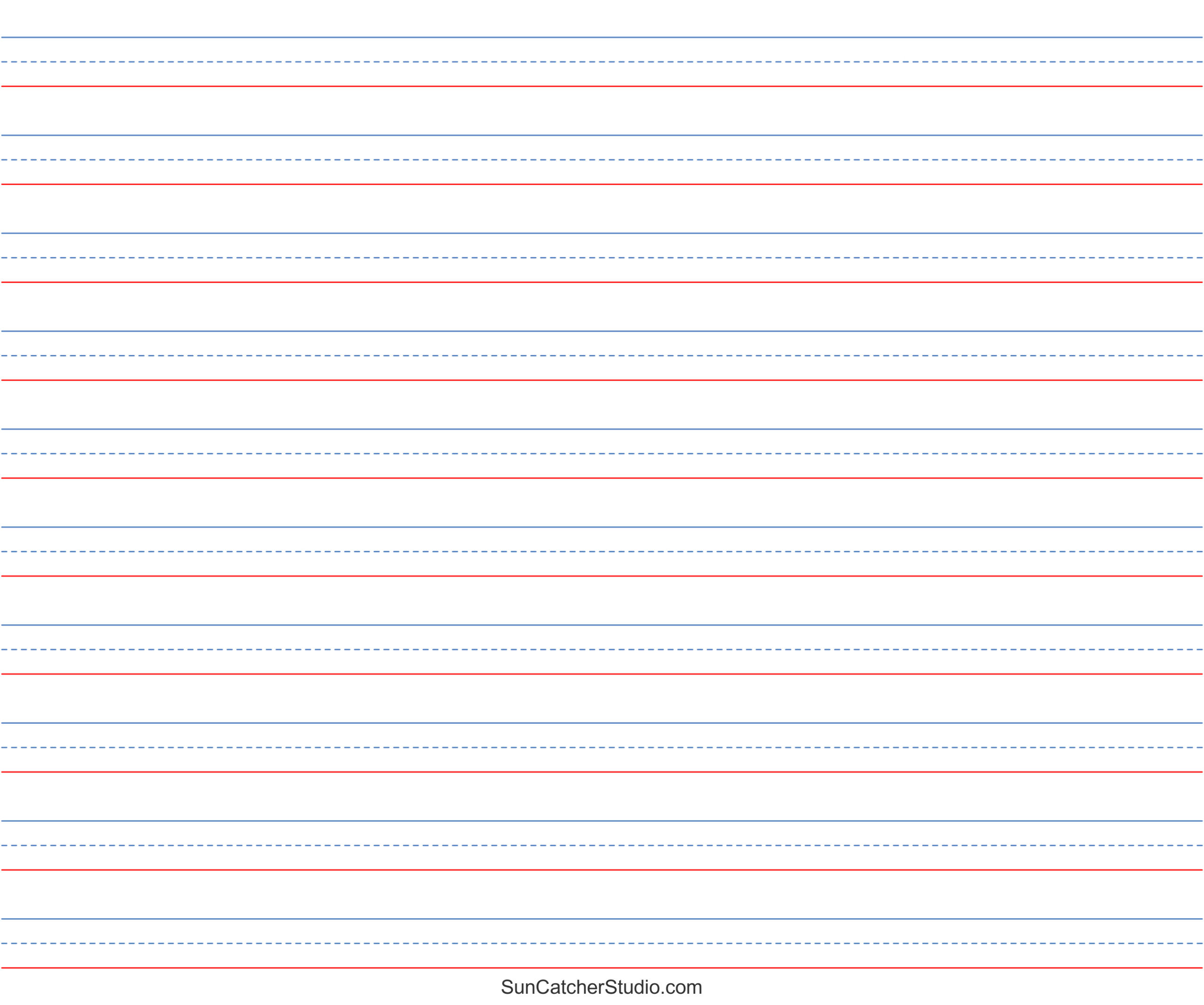 Free Printable Lined Paper (Handwriting, Notebook Templates intended for Printed Landscape Lined Paper
