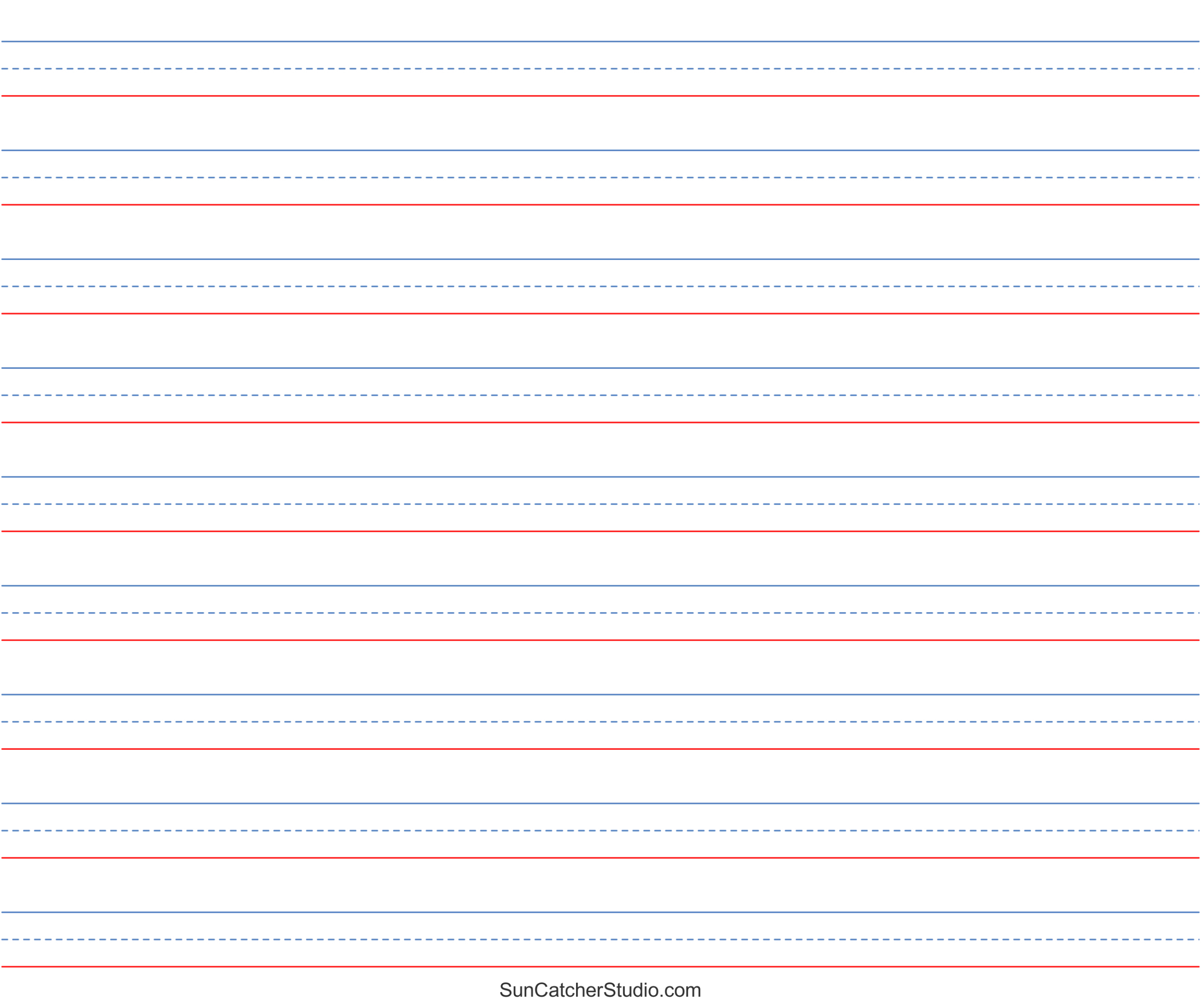 Free Printable Lined Paper (Handwriting, Notebook Templates with 3 Lined Paper Free Printable