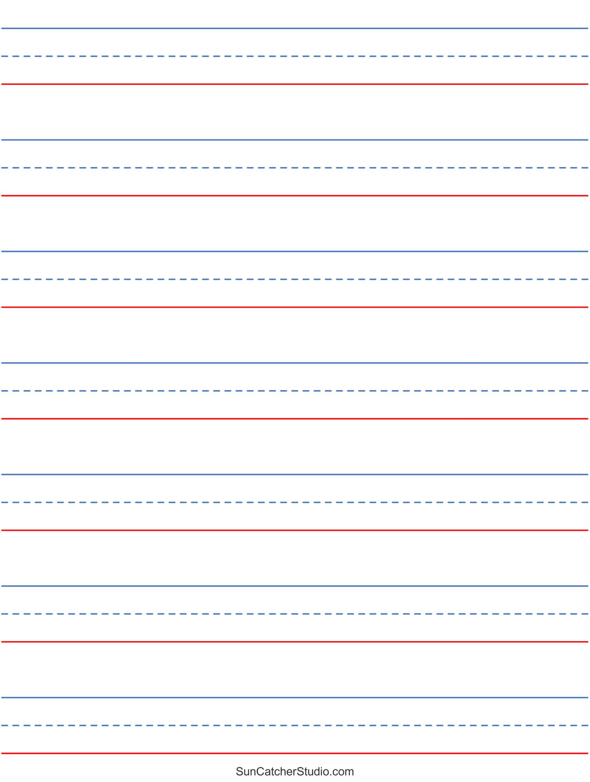 Free Printable Lined Paper (Handwriting, Notebook Templates with Triple Lined Paper Printable
