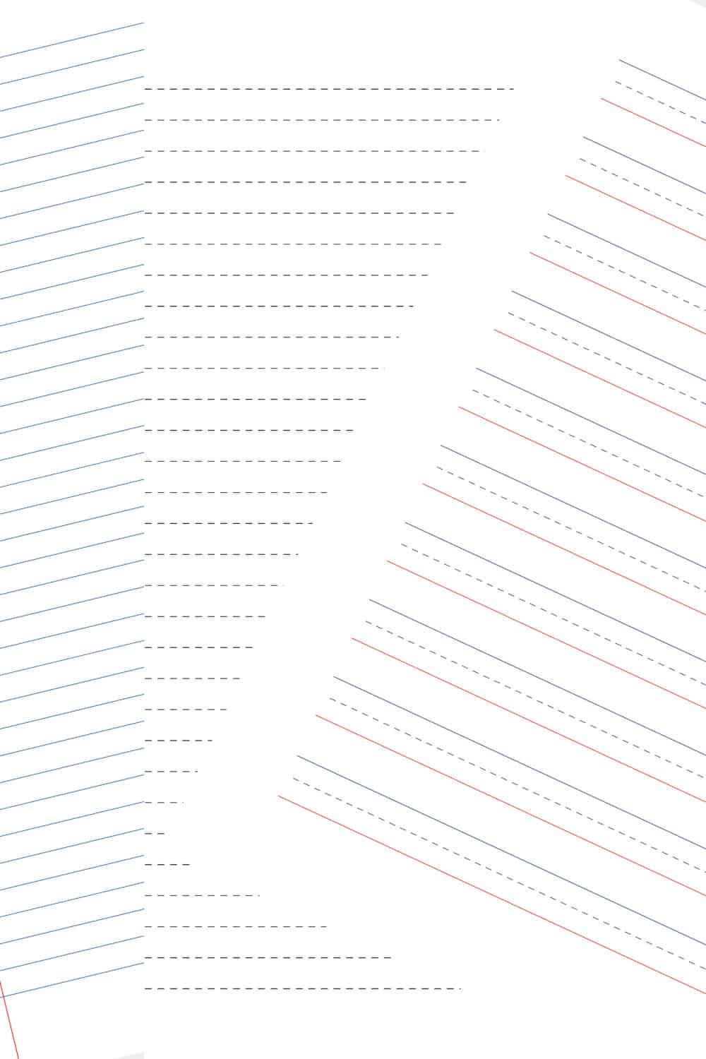 Free Printable Lined Paper (Ruled Paper) | The Pink Craft Box with Printable Wide Ruled Paper with Dotted Lines