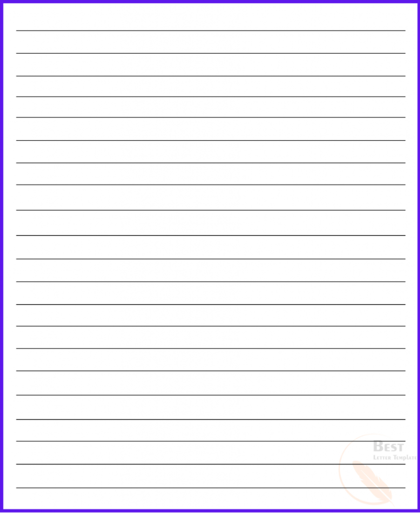 Free Printable Lined Paper Templates For Kids In Pdf intended for Lined A4 Paper Printable
