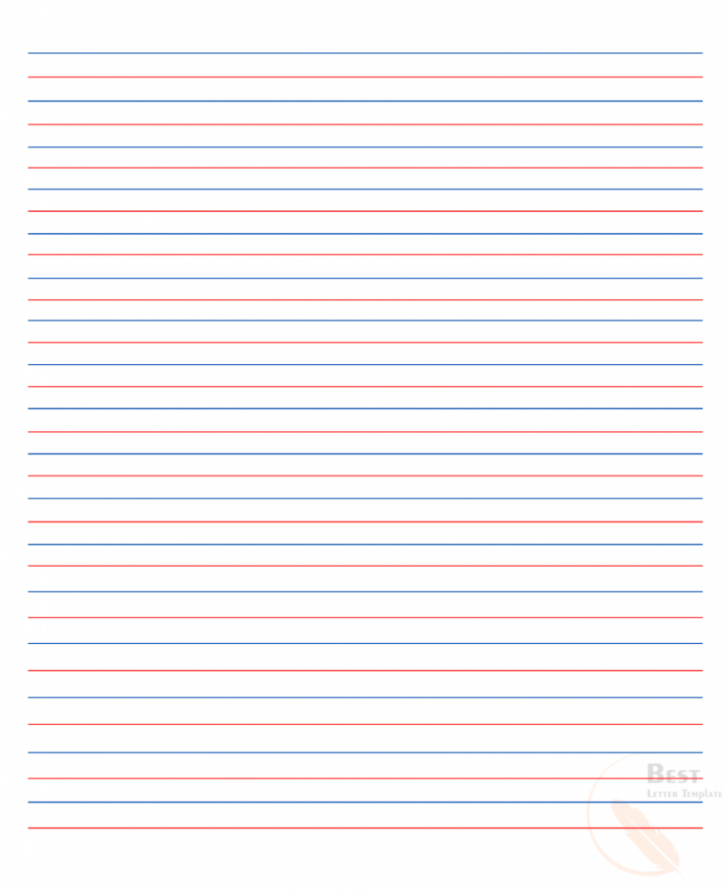 Red and Blue Lined Paper Printable