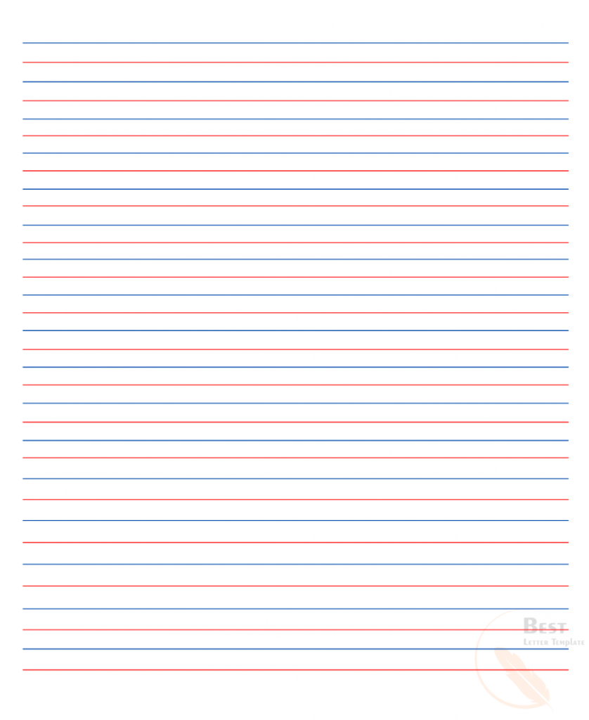 Free Printable Lined Paper Templates For Kids In Pdf intended for Red And Blue Lined Paper Printable