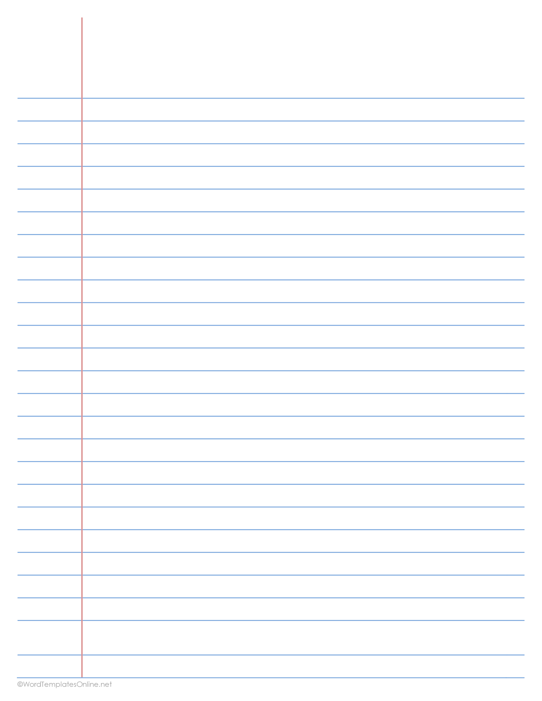 Free Printable Lined Paper Templates regarding Horizontal Lined Paper Free Printable