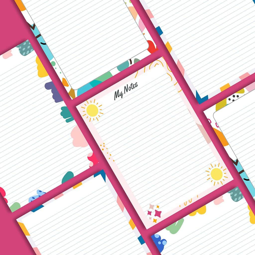 Free Printable Lined Paper With Border with Ks2 Colorful Lined Paper Printable
